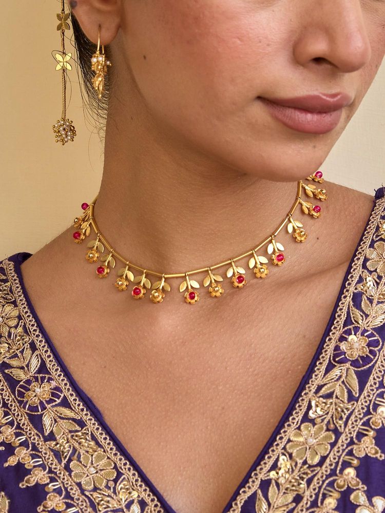 Tangerine Bageecha Jewellery Set-image-7