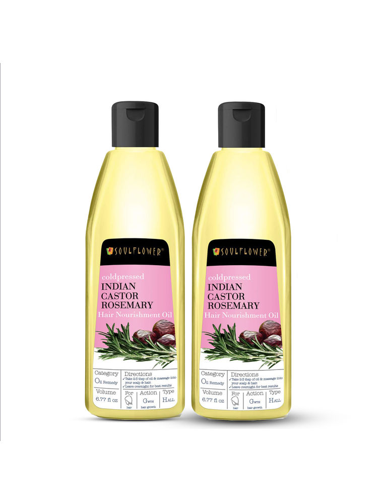 Soulflower Pure & Natural Rosemary Lavender Healthy Hair Oil-Pack of 2