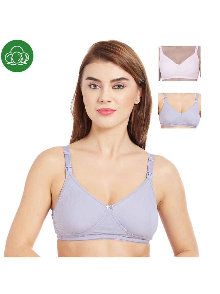 Inner Sense Women's Full Cup Nursing Bra Pack of 3 - Multi-Color-picture-14