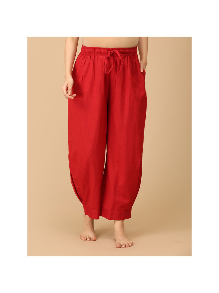 The Mom Store Carmine Maroonscape Maternity Lounge Pants-image-11