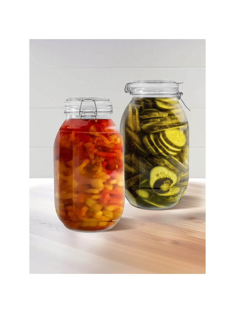 The Better Home Glass Jar with Attached Lid, 2L, (Pack Of 2)-picture-24
