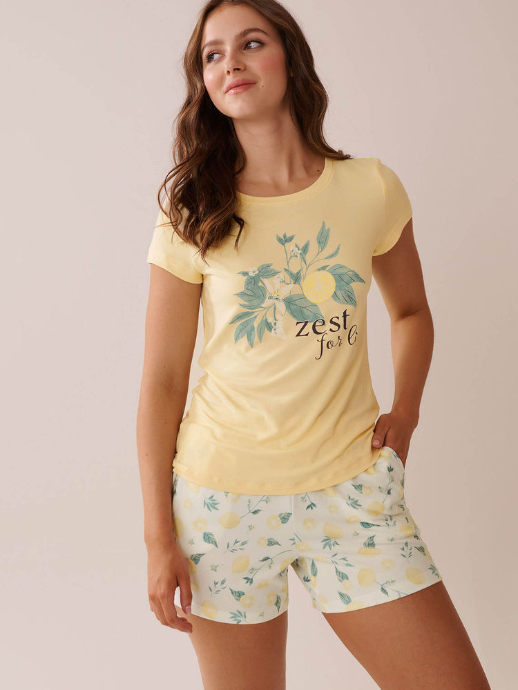 La Vie En Rose Lemon Print Super Soft T-Shirt-picture-13