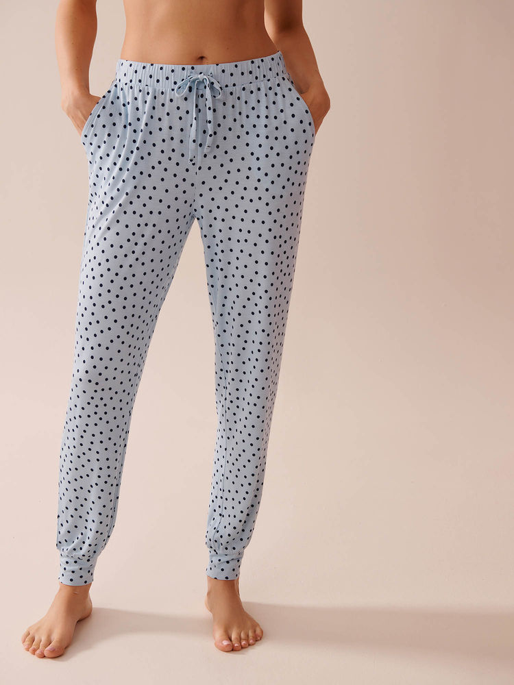 La Vie En Rose Polka Dot Soft Jersey Jogger Pyjama-image-15