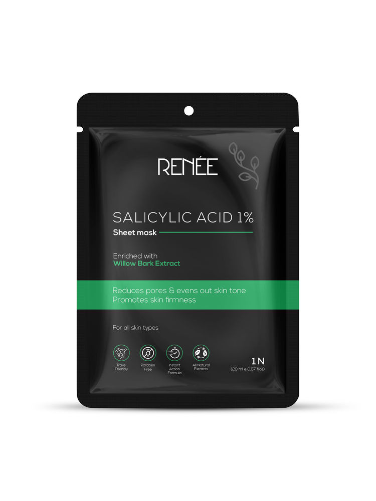 Renee Cosmetics Salicylic Acid Sheet Mask, Unclog pores, Reduces Dark Spots & Fine Lines, Soothes & Hydrates-picture-35