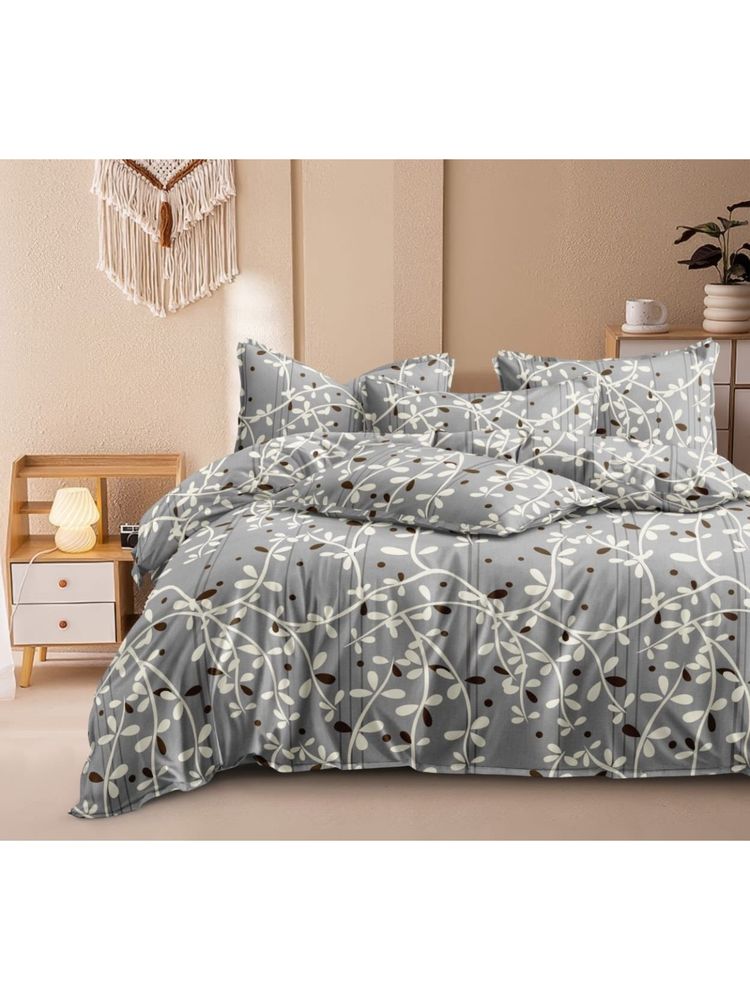 BAJO'S 300 Tc King Bedsheet With 2 Pillow Covers Grey-image-23