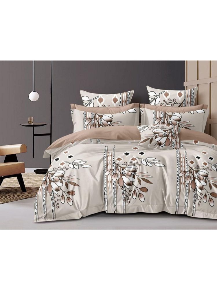 BAJO'S 210 Tc Queen Bedsheet With 2 Pillow Covers Beige-picture-28
