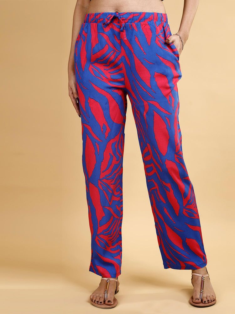 SOIE Womens Blue Pocket Supersoft Rayon Printed Pyjama-picture-15
