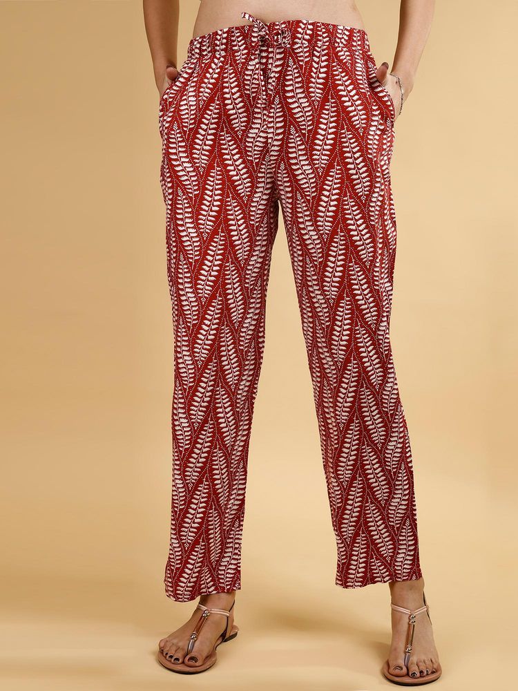 SOIE Womens Maroon Pocket Supersoft Rayon Printed Pyjama-picture-22