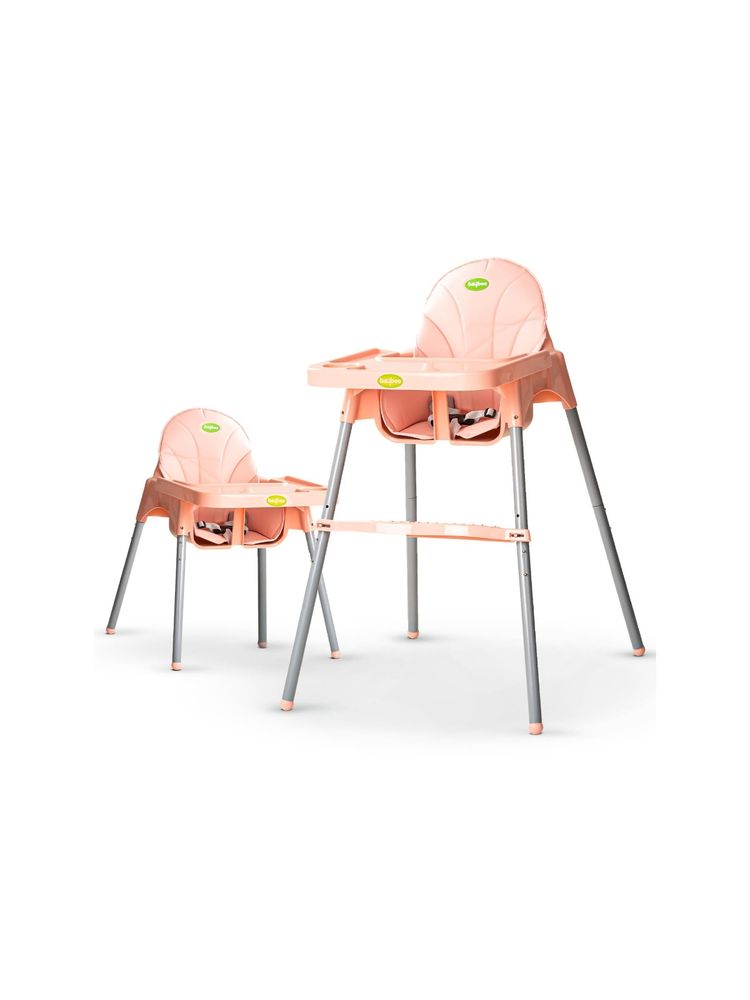 BAYBEE Pink Clento 2 in 1 Baby High Chair for Kids (18-24 Months)