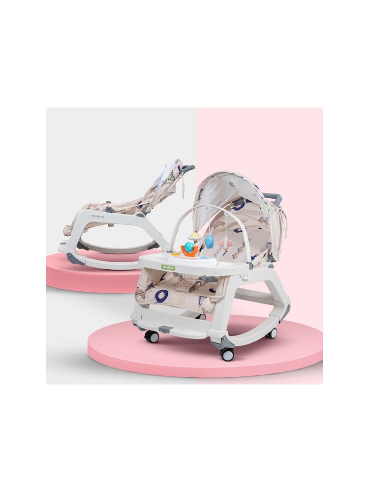 BAYBEE Grey 5 in 1 Baby Rocker and Booster Seat for Babies (18-24 Months)-image-3