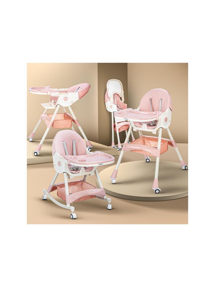 BAYBEE Pink Throne 4 In 1 High Chair For Baby (18-24 Months)-image-19
