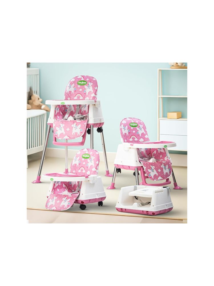 BAYBEE Pink Plastic Printed High Chair-image-18