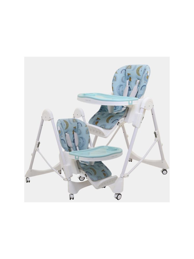 Polka Tots Kids Blue Portable Baby Dinning Table High Chair with Footrest for Toddler (One Size)-image-7