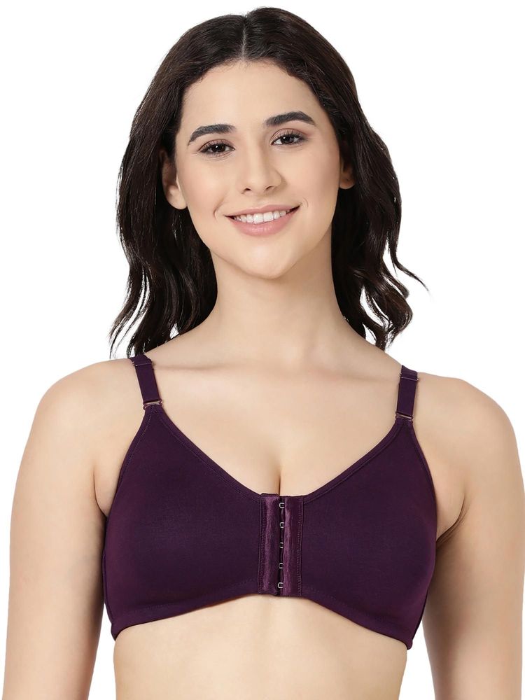 BLOSSOM Seamless Full Coverage Front Open Bra Fore Front Dark Purple-picture-25