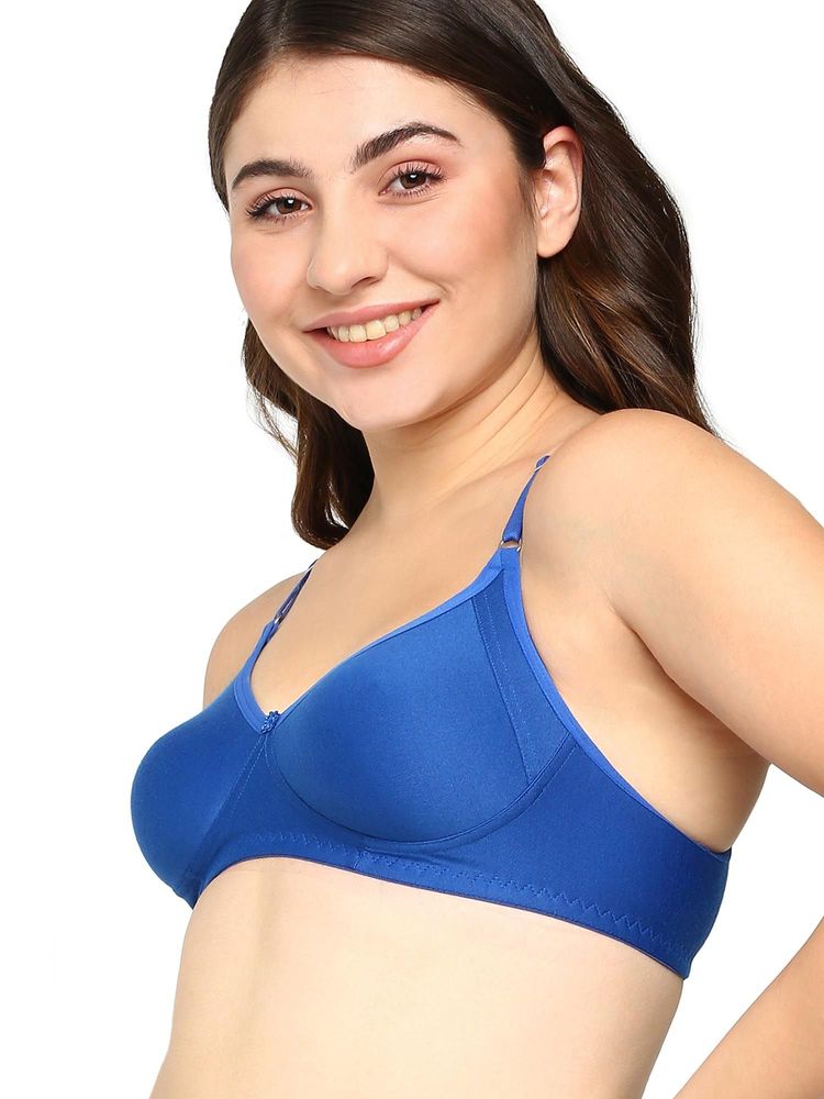 BLOSSOM Moulded T-Shirt Bra Featuring Side Panels Gracious Blue-image-40