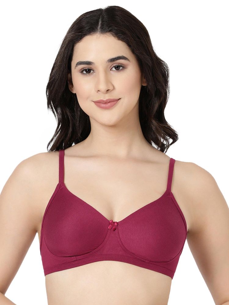 BLOSSOM Seamless T-Shirt Bra with Microfiber Adjustable Straps Wine-picture-19