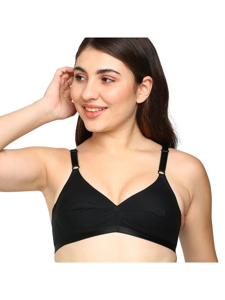 BLOSSOM Women Black Regular Jasmine Black Bra-image-0