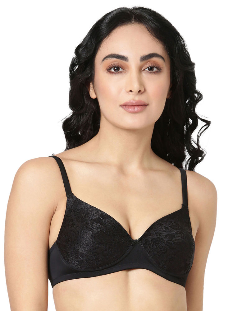 BLOSSOM Floral Solace T-Shirt Bra Black-picture-27