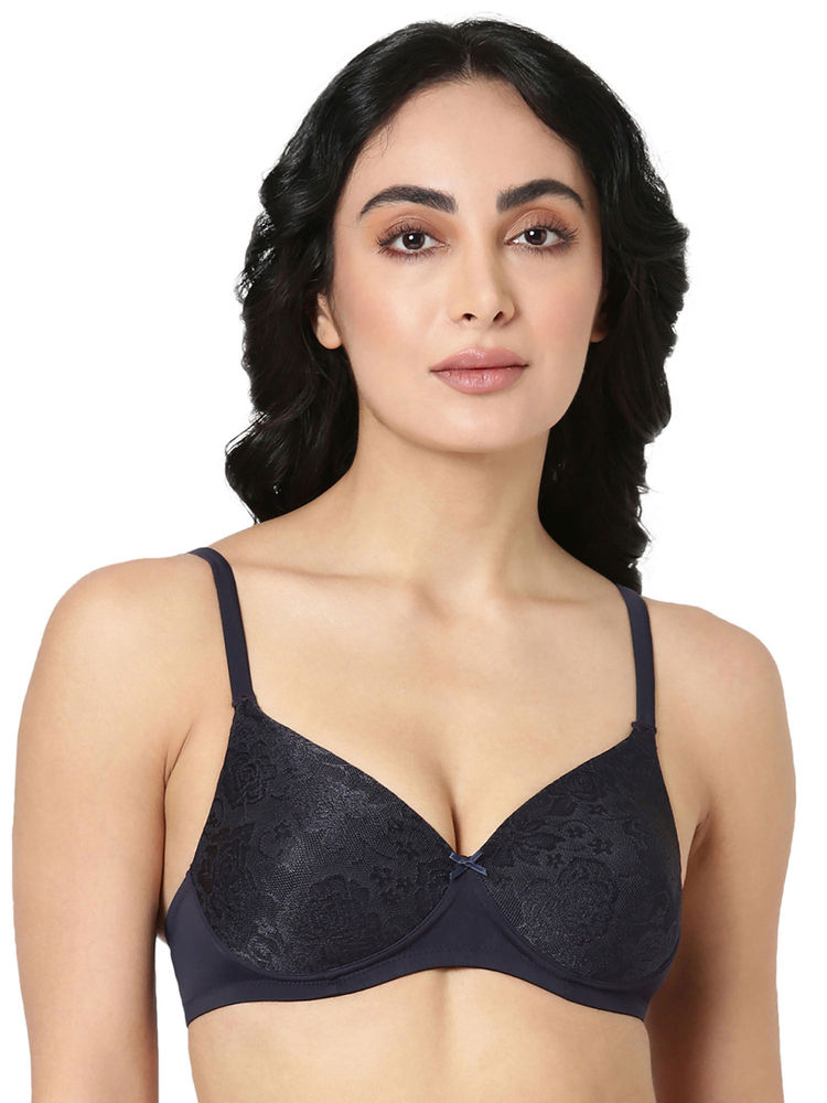BLOSSOM Floral Solace T-Shirt Bra Navy Blue-picture-21