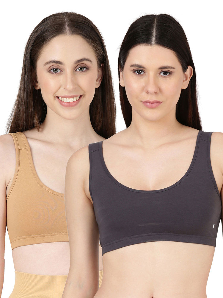 BLOSSOM Blissful Solid T-Shirt Bra Multi-Color (Pack of 2) (Pack of 2)-image-2