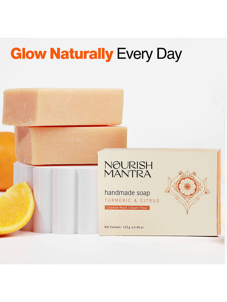 nourish mantra turmeric & citrus handmade bathing bar soap pack of 2