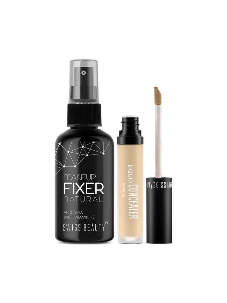 Swiss Beauty Long Lasting Makeup Fixer And Liquid Concealer 02 Combo