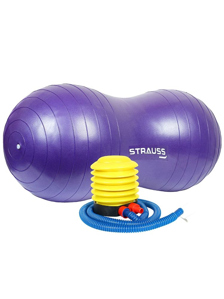 Strauss Rubber Anti-Burst Gym Ball, Peanut Shape, 95X45 cm (Purple)-picture-21