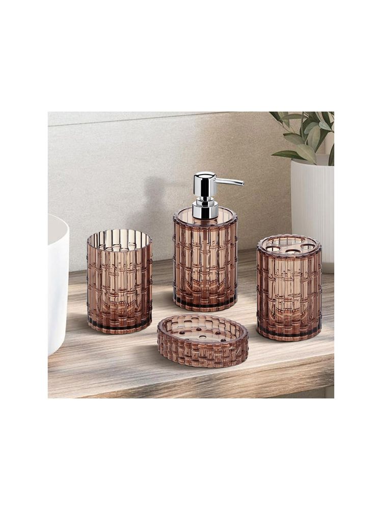 OBSESSIONS Crystal 4 Pieces Bathroom Set Brown-image-49