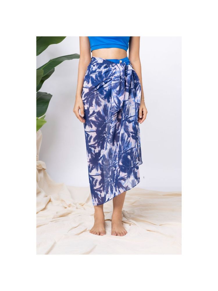 aoba Erotissch Womens Blue Printed Swimwear Sarong-picture-17