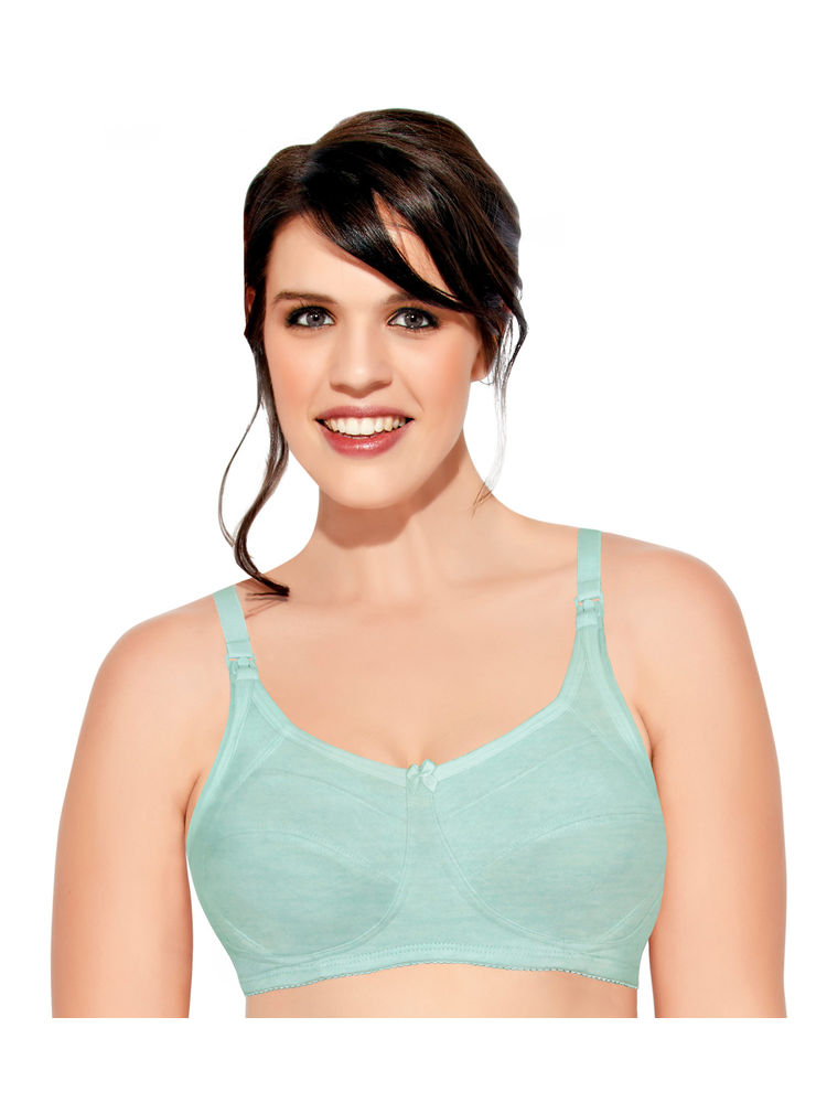 Enamor MT02 Sectioned Lift & Support Nursing Bra - Non-Padded Wirefree High Coverage - Blue