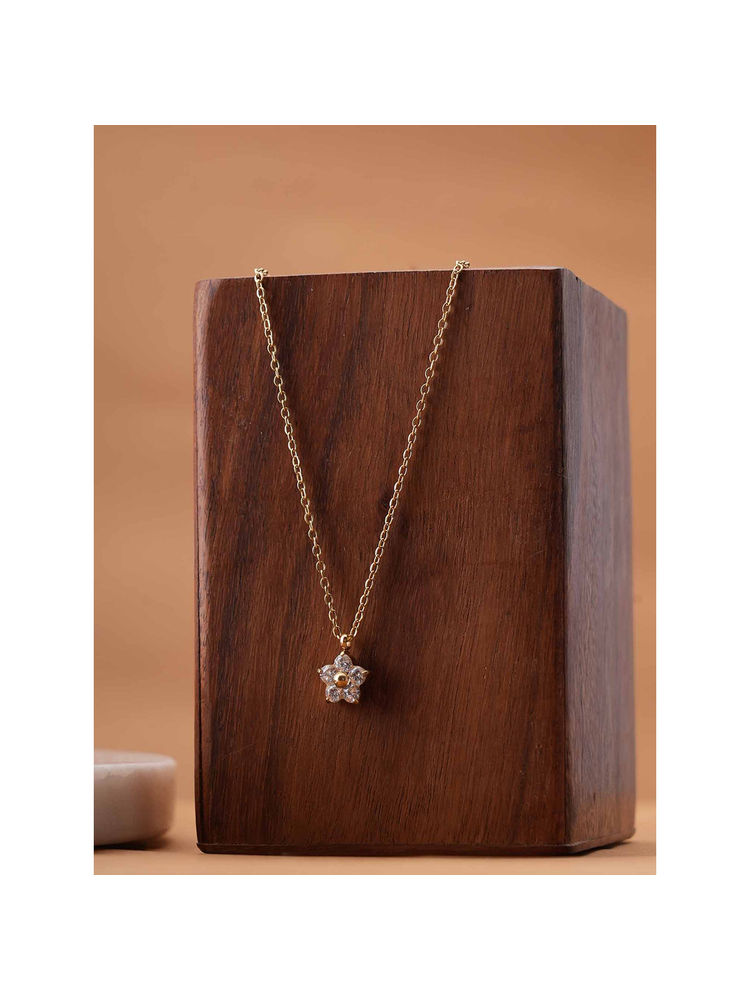 Palmonas Womens Waterproof and Anti-Tarnish Golden Bloom Necklace-image-42