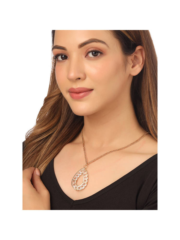 NVR Gold Plated Oxidised Chain Lobster Closure Necklace-picture-13
