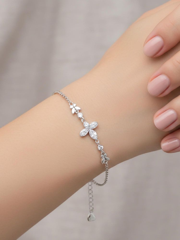 Axora Life Women 925 Sterling Silver Butterfly Charm Bracelet-image-5