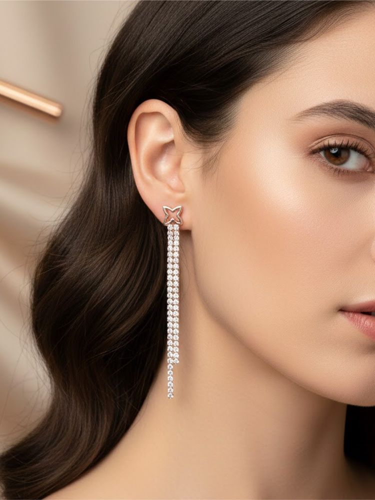 925 SILLER Women The Flora Cascade Drop Earrings-picture-49