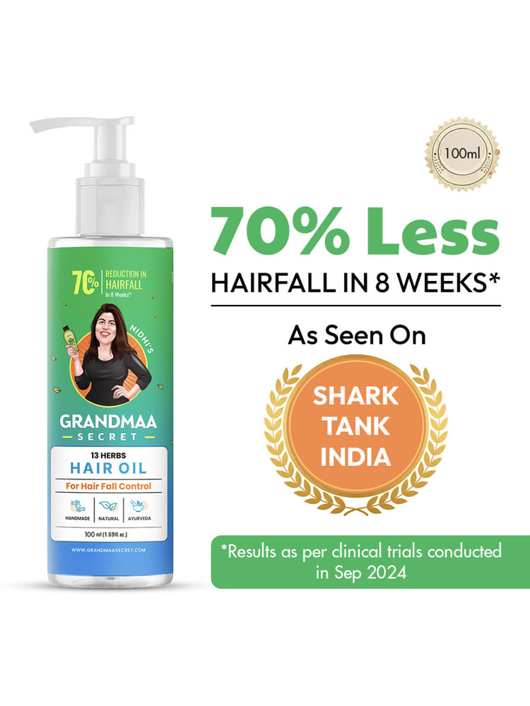NIDHI'S GRANDMAA SECRET 100% Natural & Hand Made 13 Herbs Hair Oil for Hair Fall Control-image-9