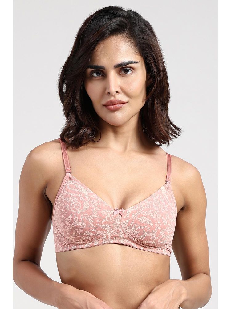 Van Heusen Women Printed Anti Bacterial Non Padded Shaper Peach T-Shirt Bra-picture-10