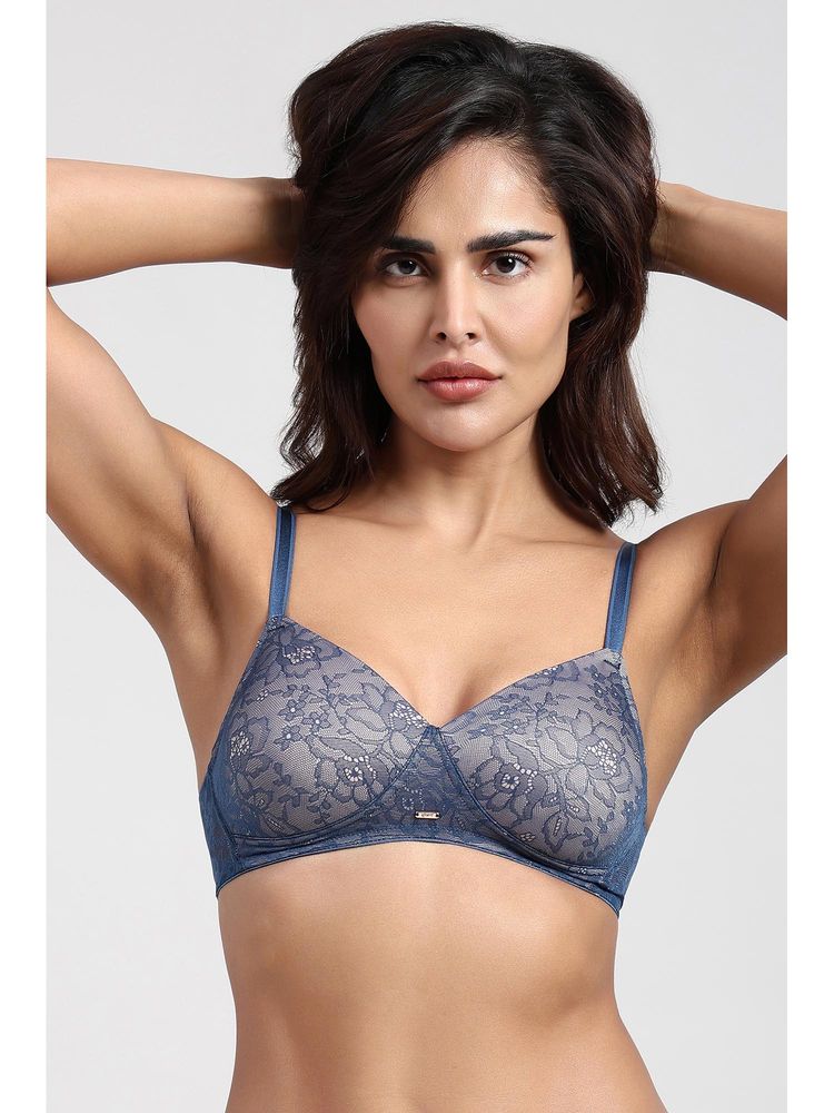 Van Heusen Women Wire free Medium Coverage Padded Lace Blue T-Shirt Bra-picture-17