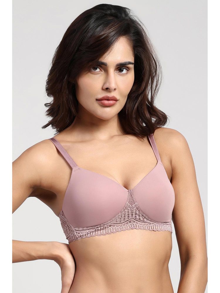 Van Heusen Women Wire free Medium Coverage Padded Lace Pink T-Shirt Bra-picture-17