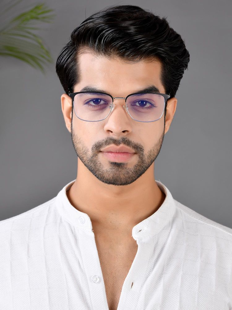 ROYAL SON Square Silver Black Specs for Men Women Sf0087-C3-picture-15
