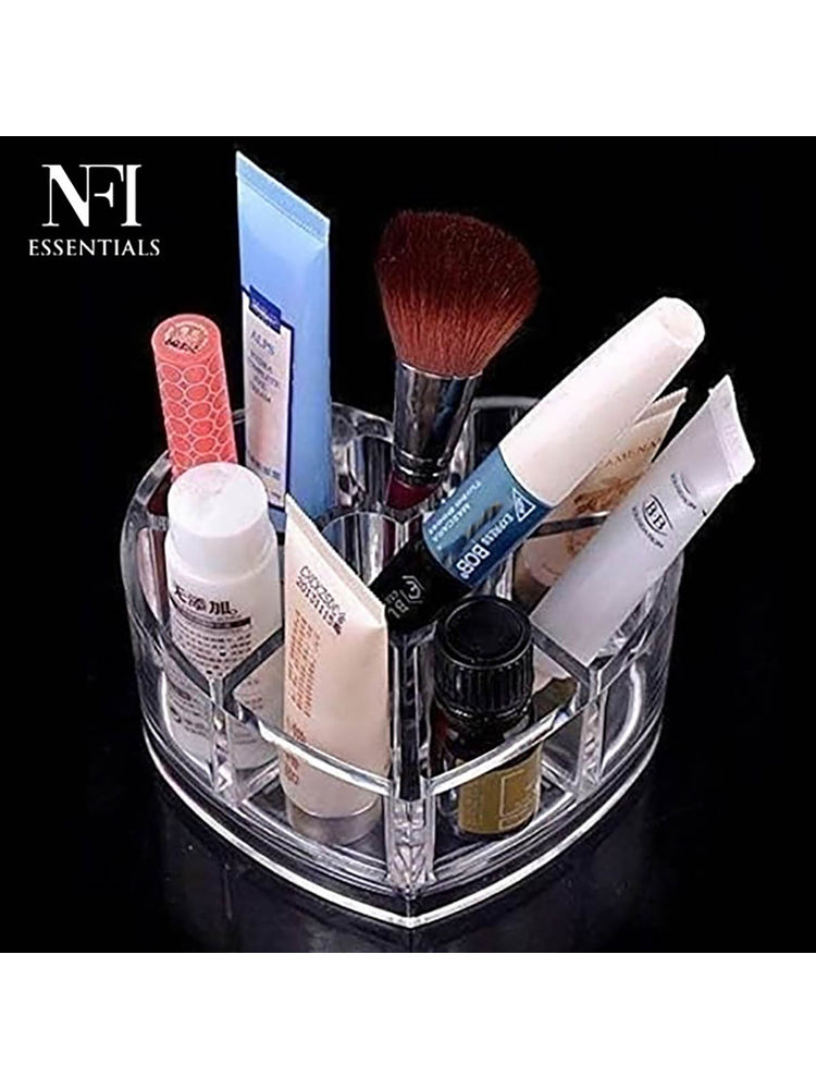NFI Essentials Heart Shaped Clear Acrylic Makeup Organizer 6 Compartment Cosmetic Stationery Holder-picture-14