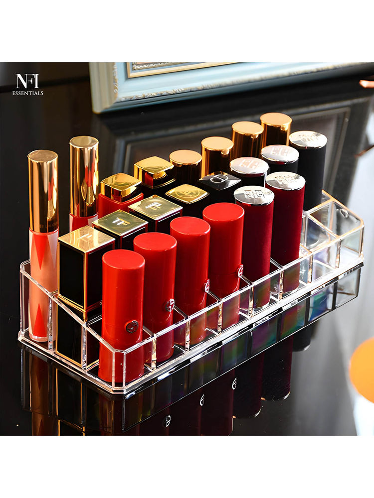 NFI Essentials Acrylic Lipstick Cosmetic Organizer 24 Slot Makeup Storage Holder for Lipsticks-picture-2