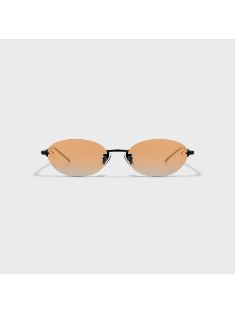SAM AND MARSHALL Dusk Metal Black Frame Orange Lens Oval Rimless Sunglasses- Dusk_Coral_20273-image-32