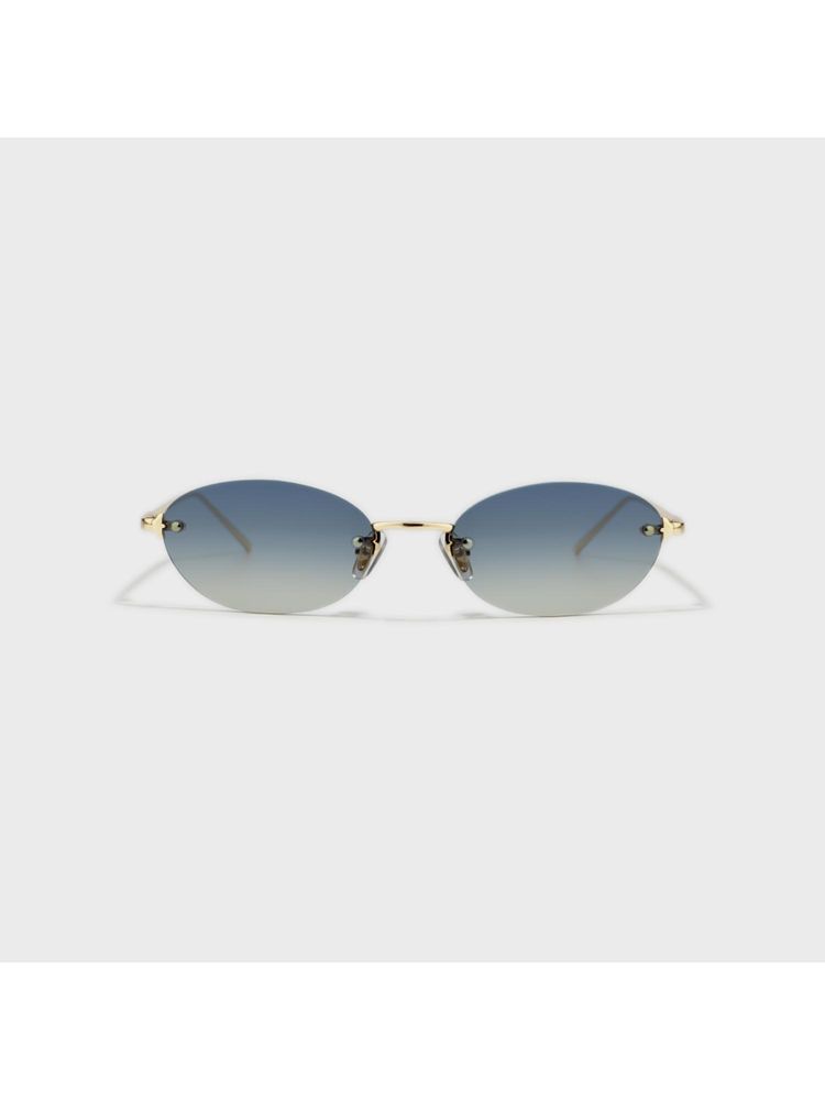 SAM AND MARSHALL Dusk Metal Gold Frame Multi-Color Lens Oval Rimless Sunglasses- Dusk_Gradient_20272-image-1