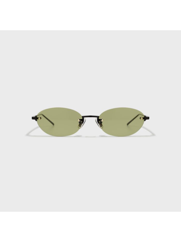 SAM AND MARSHALL Dusk Metal Black Frame Green Lens Oval Rimless Sunglasses- Dusk_Green_20274-image-39