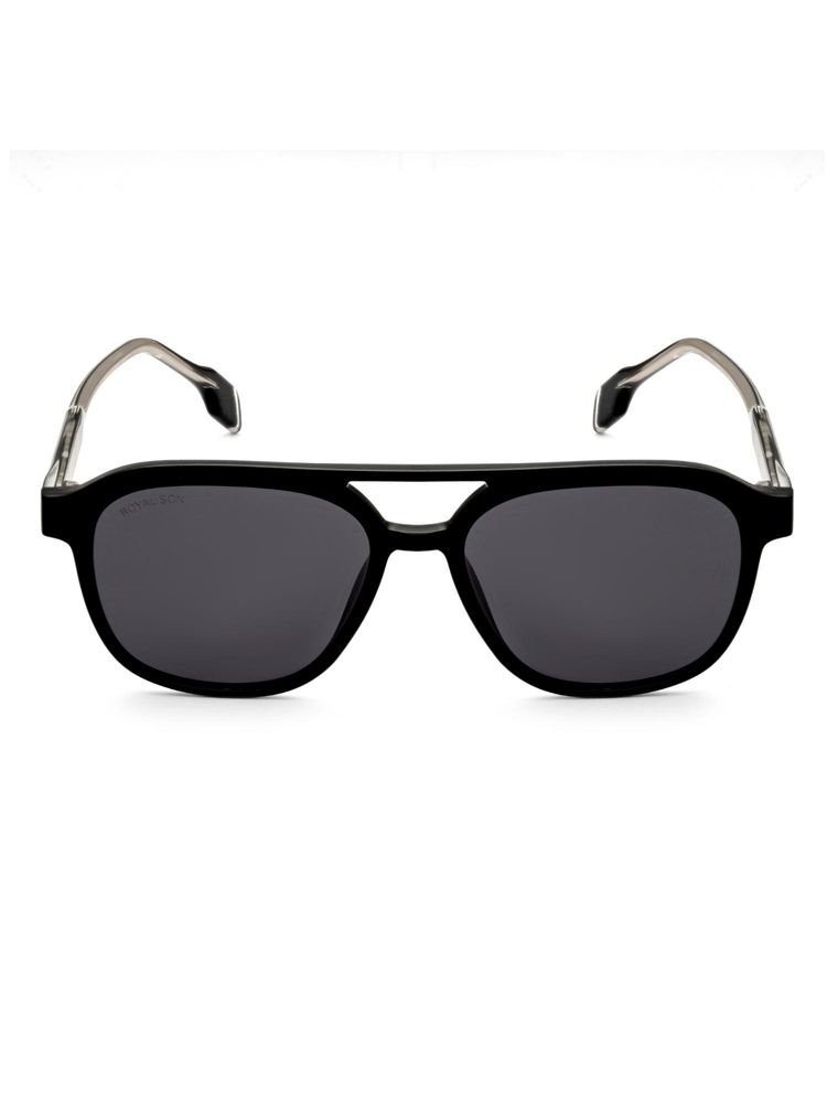 ROYAL SON Metal Silver Frame Black Lens Oval Rimless Sunglasses- Dusk_Monochrome_20276 (50)-image-29