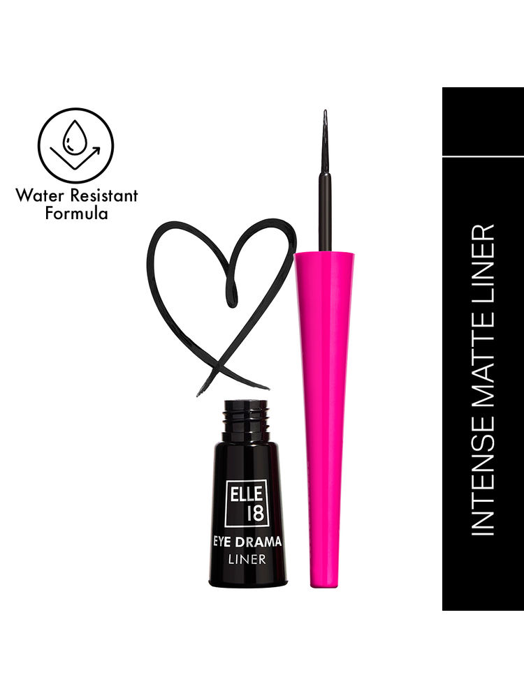 Elle 18 Eye Drama Liner, Matte Finish, Long Lasting, Water Resistant - Black-picture-19