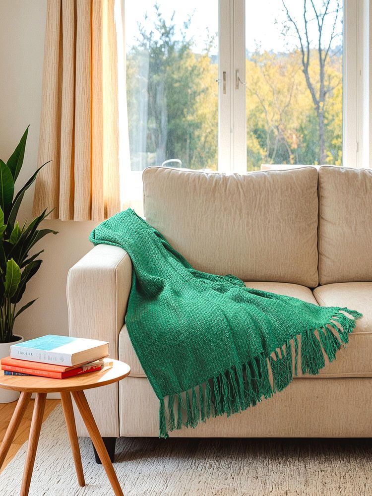 House This Aravalli Throw In Green Colour with Cotton-image-24