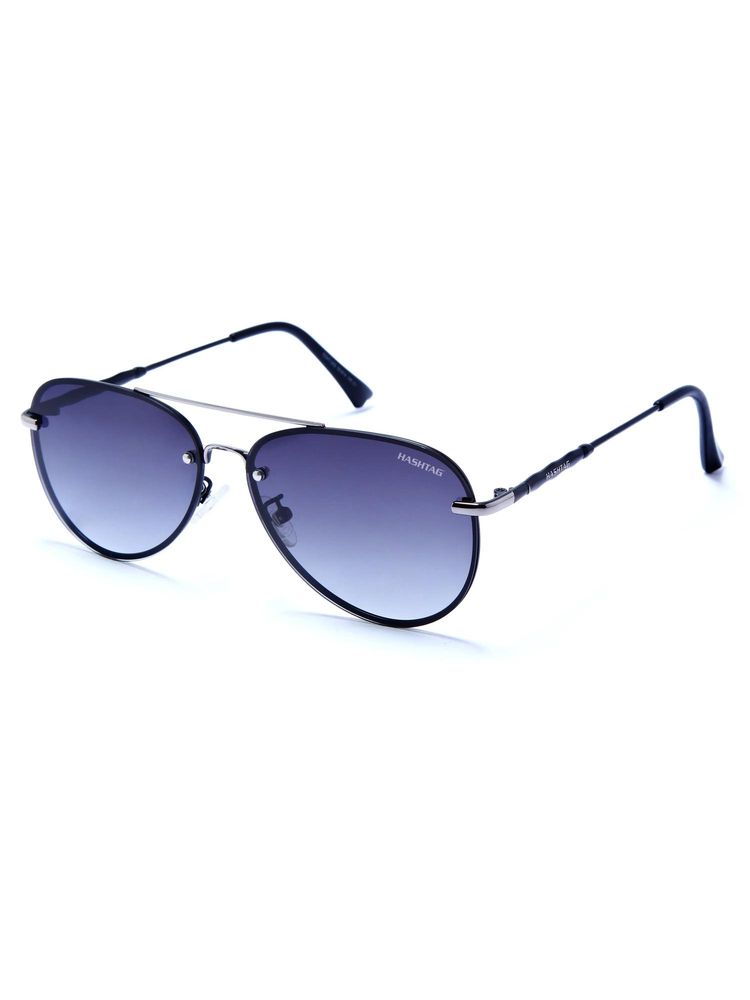 HASHTAG EYEWEAR Unisex Full Rim Polarized & 100 UV Protected Aviator Blue Lens Sunglasses (59)-picture-35