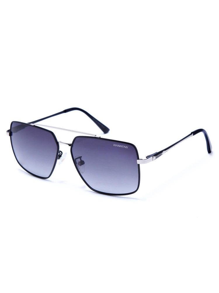 HASHTAG EYEWEAR Unisex Full Rim Polarized & 100 UV Protected Aviator Blue Lens Sunglasses (59)-picture-37