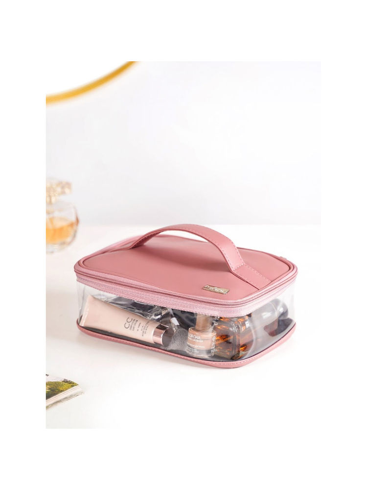 Nestasia Chic Vegan Leather Toiletry Pouch Pink